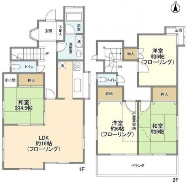 田奈町貸家の間取り|前回募集時の写真です。現況優先