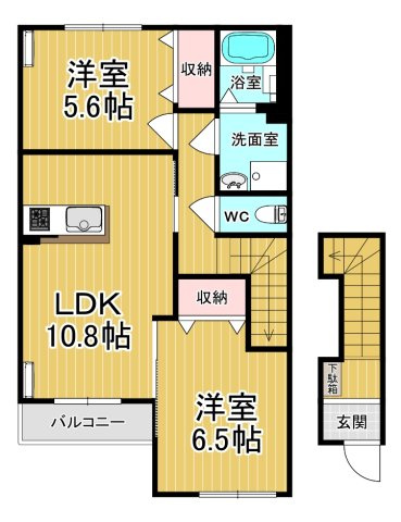 【間取り】 | ビバーチェ | オール洋間！快適に過ごせるエアコン2台付きです♪
