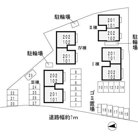 サンフィールドⅢ棟の区画図