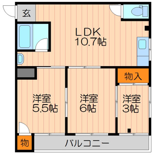 【間取り】 | ピュアスモトＤ棟 | 角部屋採光通風Ｇｏｏｄ！