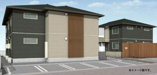 倉敷市新田のアパートの駐車場|イメージパース