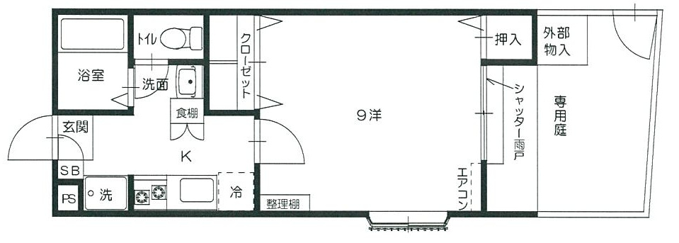 秋桜ハイツの間取り|秋桜ハイツ　101号室
