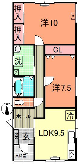 【間取り】 | 昭和町21貸家 | 2LDK