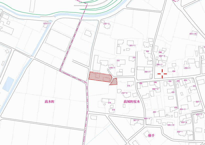 都城市高城町桜木の売地の土地図