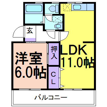 アワノハイツの間取り|掲載写真は同建物・反転タイプのお部屋です。現況優先といたします。
