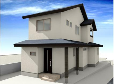 【外観パース】 | 岩倉長谷町①　新築戸建　100年住宅　抗菌・抗ウイルス仕様