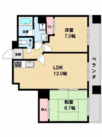 【間取り】 | ロイヤルNiLe北田辺
