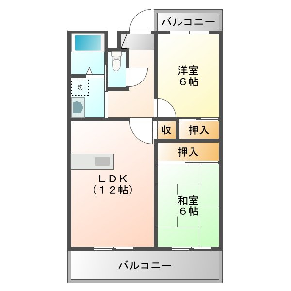 熊本市中央区八王寺町の賃貸マンションの間取り