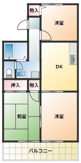 【間取り】 | セジュール重根　B棟