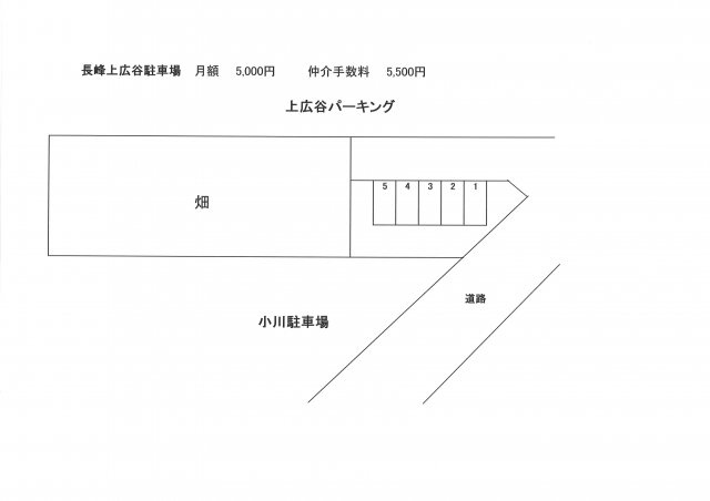 長峰上広谷駐車場の区画図