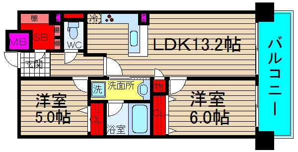 エスリード南堀江の間取り
