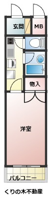 【間取り】 | ライオンズマンションポートタウン今治 | 1Kのお部屋です