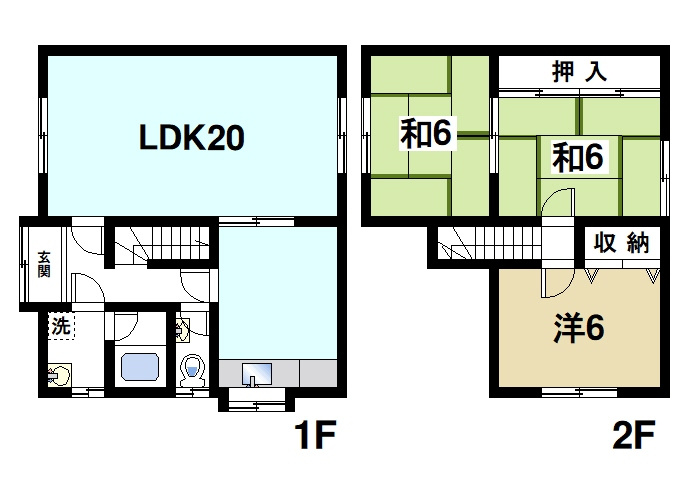木津清水貸家の間取り