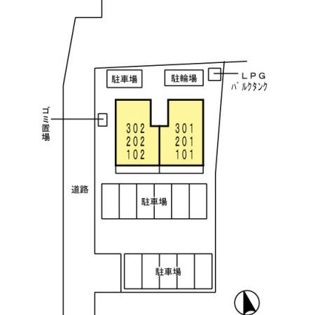 上益城郡益城町大字惣領のアパートの区画図