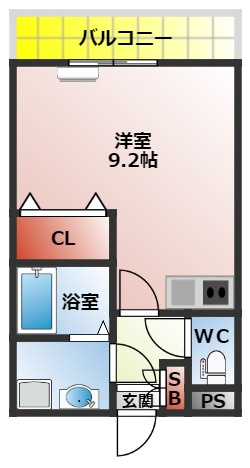 メゾンドアヴェルⅤの間取り|１ＬＤＫの間取り