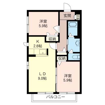 メゾン・ド・プランタンの間取り|人気の2LDK♪