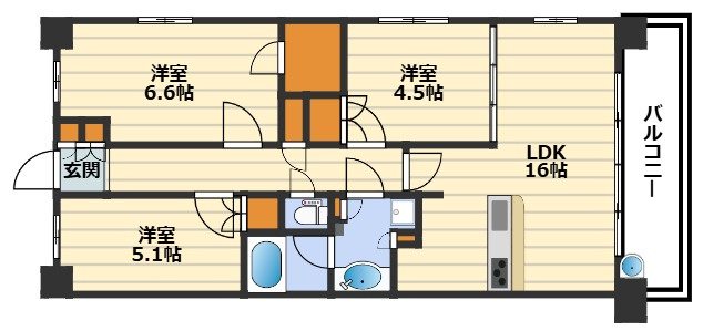 S-FORT大阪同心の間取り