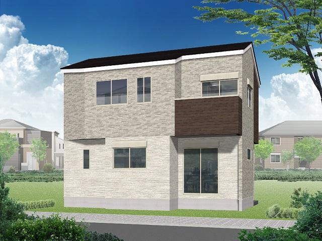 全棟LDK17帖超の大型4LDK！車庫2台以上♪保土ヶ谷区岩井町　全３棟新築戸建ての外観パース