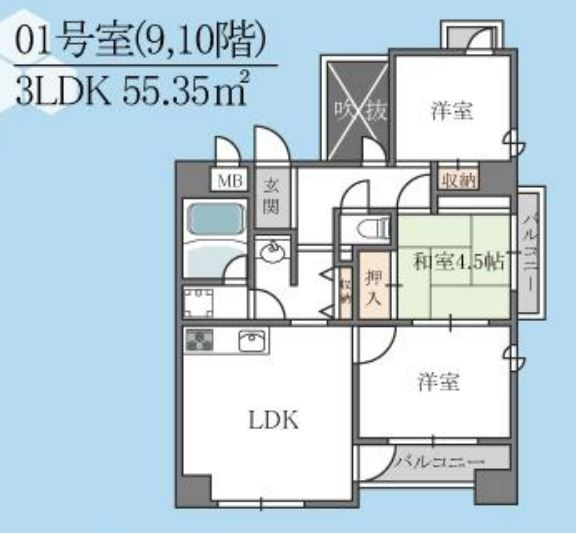 トータス西天満の間取り