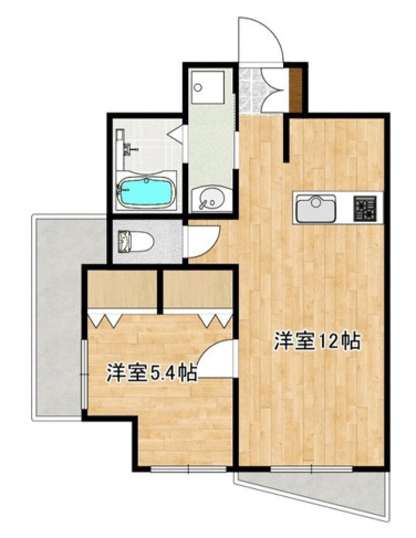 熊本市中央区坪井１丁目の賃貸マンションの間取り