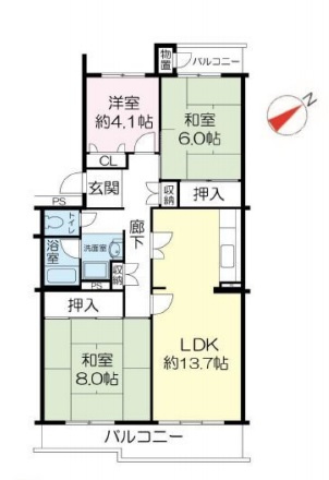 ★緑豊かな住環境★バス停「北緑丘団地」まで徒歩2分★北緑丘第四住宅壱七棟5階♪の画像