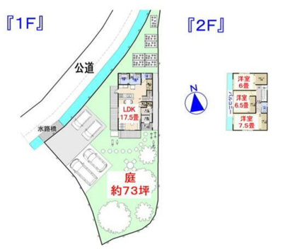 【土地図＋建物プラン例】 | 高知県南国市岡豊町小蓮　売土地