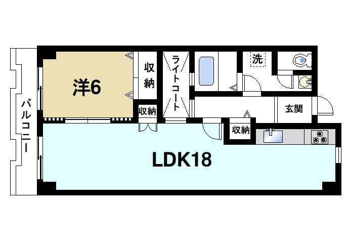 グランドパレス学園前の間取り|ゆったりとした広さのリビングがあります