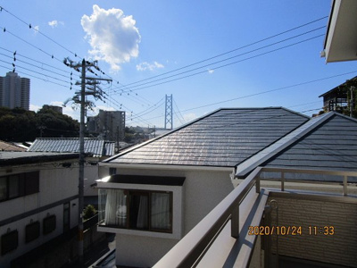 【展望】 | 舞子台６丁目新築分譲住宅 | ２階バルコニーより明石大橋の上部が望めます