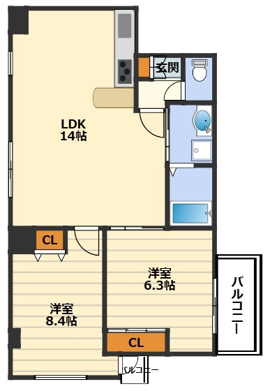 ヒルズ扇町の間取り
