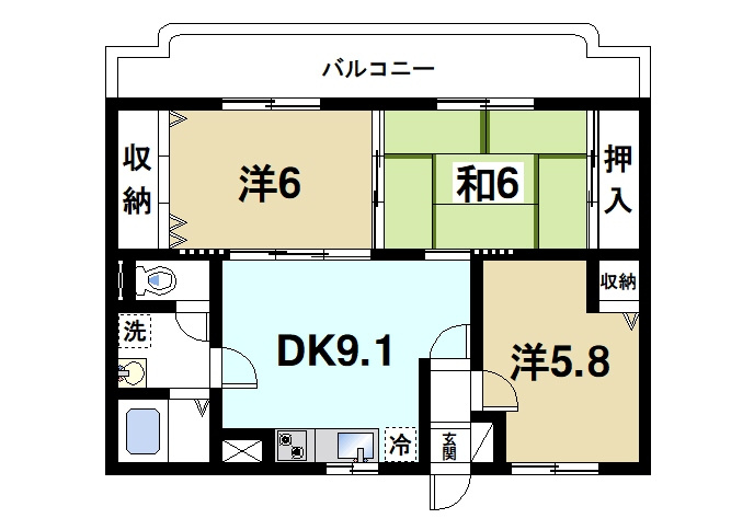 フルーエントⅣの間取り|3LDK
