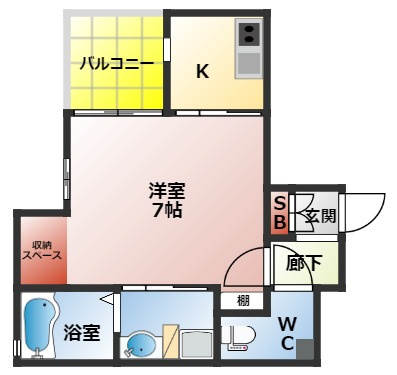 ＥＡＳＥ．Ｋｏｒｉｅｎの間取り|１Ｋの間取り