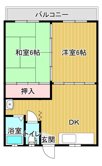 【間取り】 | ふじハイツＢ号棟