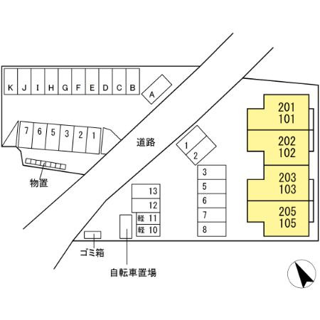 リビングタウン弓ヶ浜G棟の区画図