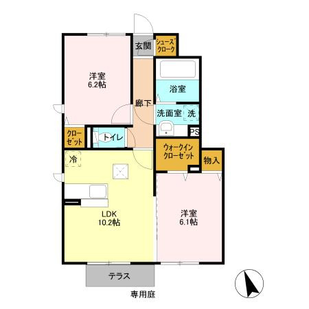 【間取り】 | ハーリンガムコート都賀C