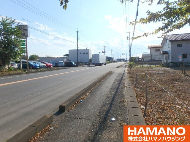 小山市出井土地　約165坪の前面道路含む現地写真