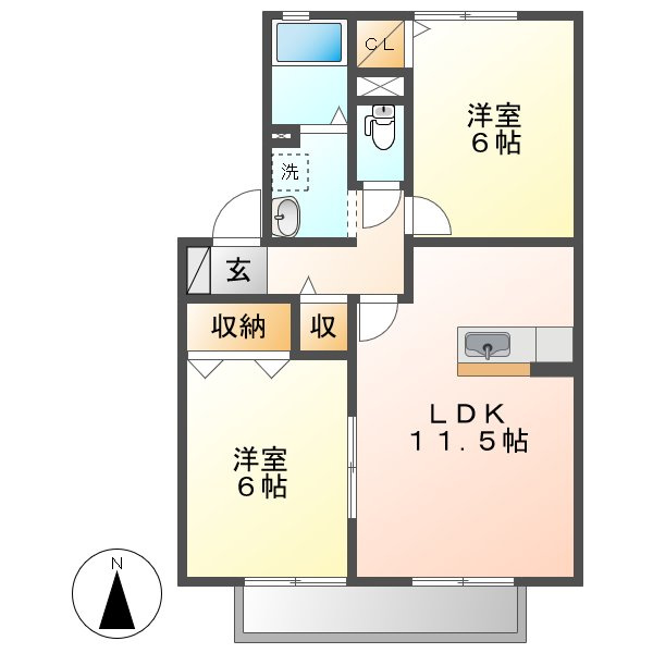 サンセールＢの間取り