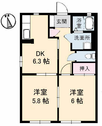 ハイツ旗ヶ崎21の間取り