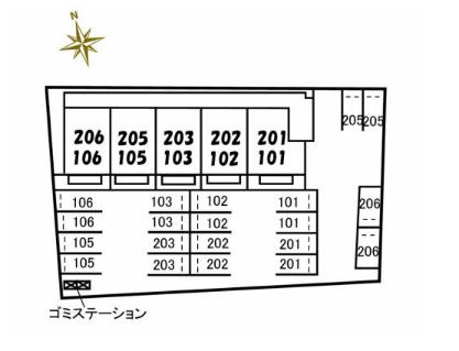 ハイツ旗ヶ崎21の区画図