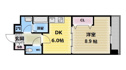 【間取り】 | ゆったりとした洋室の1DKの間取りです