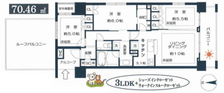 【間取り】 | 【最上階・角部屋】グローベルザスクエア東高円寺 | 【最上階・角部屋】グローベルザスクエア東高円寺