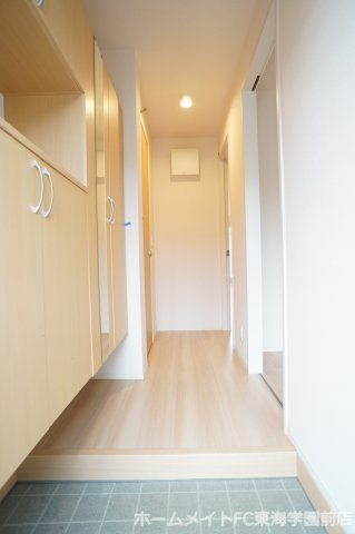 熊本市東区御領５丁目のアパートの玄関