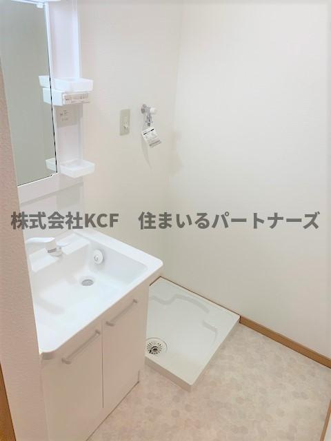 ビオス広川C棟の洗面所|使いやすい洗面所です