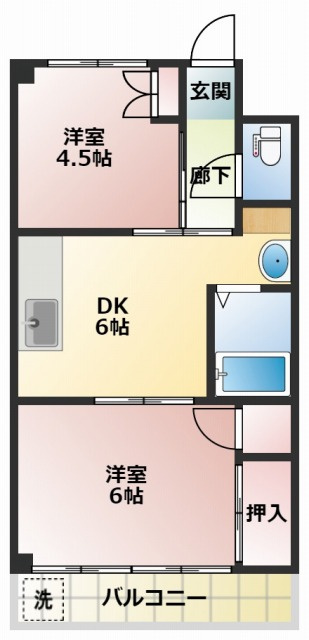 OKマンションの間取り|※間取り反転の場合あり、内装が若干異なる場合がございます