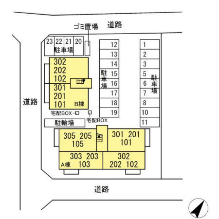 クラレット　B棟の区画図