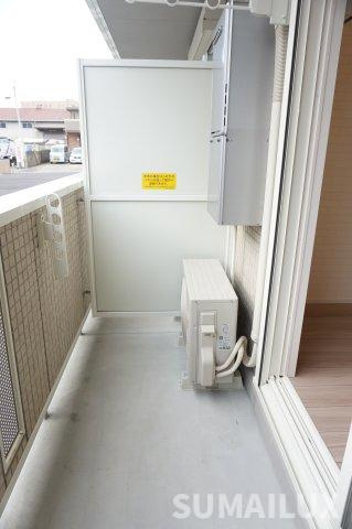 熊本市東区御領５丁目のアパートのバルコニー