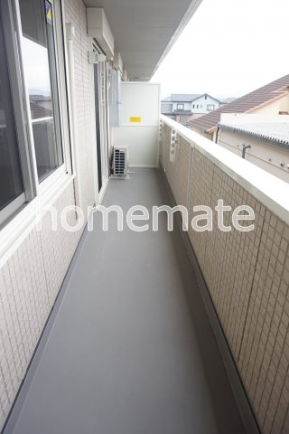 熊本市東区御領５丁目のアパートのバルコニー