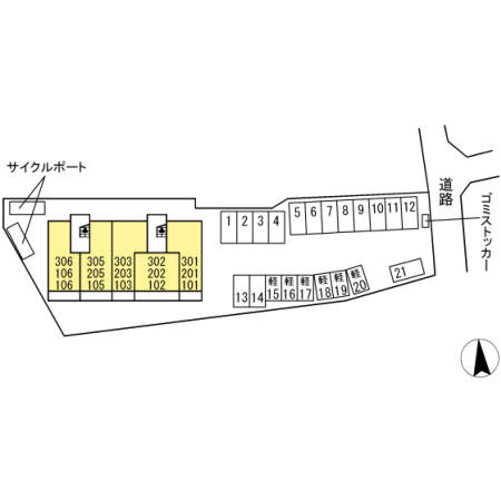 合志市須屋のアパートの区画図
