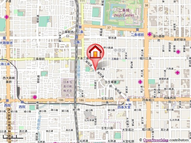 デトムワン二条城南の地図