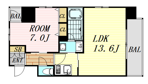 S-RESIDENCE淀屋橋 仲介手数料無料の間取り