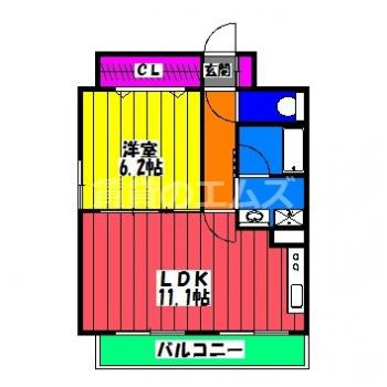 【間取り】 | クレア大橋 | クレア大橋の間取り